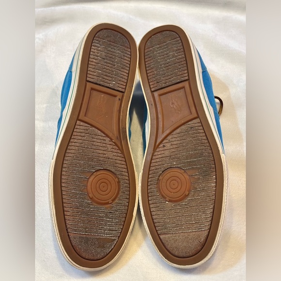 Polo Ralph Lauren Vaughn Canvas Low-Top Sneakers (Blue/Brown/Green) Size 12 - Picture 5 of 12